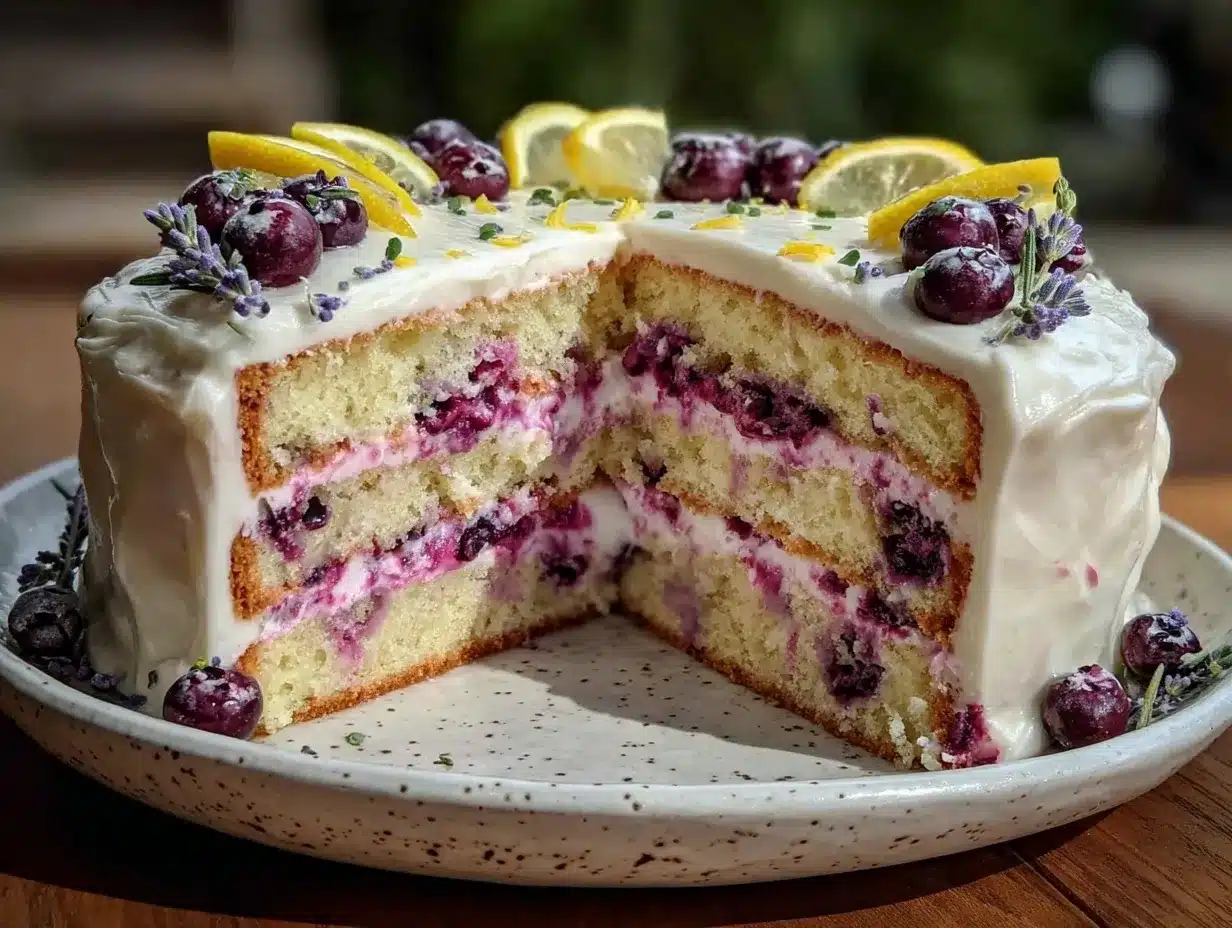 lemon blueberry layer cake preparation steps