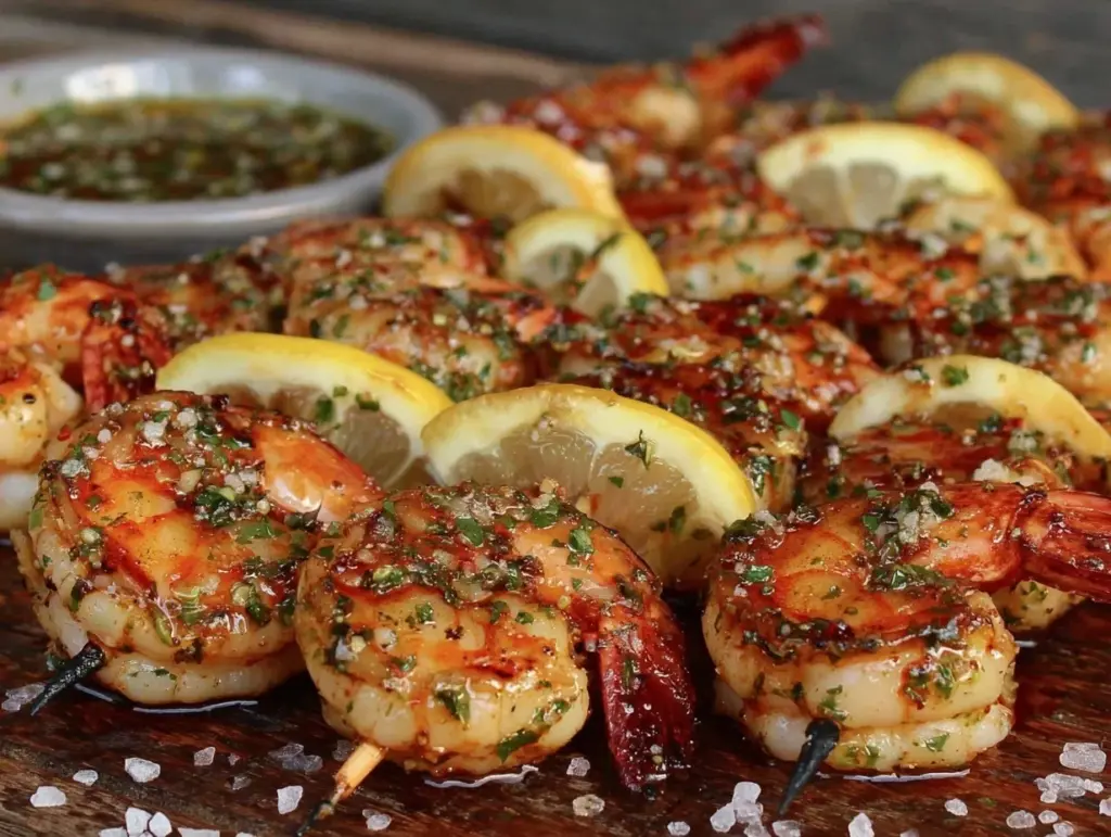 lemon herb grilled shrimp skewers - featured image