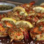 lemon herb grilled shrimp skewers - featured image