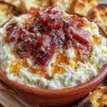 loaded hot honey ricotta dip - featured image