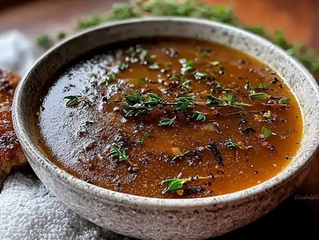 make-ahead turkey bone broth gravy - featured image