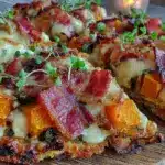 maple bacon roasted butternut squash flatbread - featured image