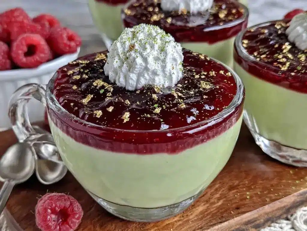 matcha white chocolate mousse cups - featured image