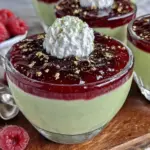 matcha white chocolate mousse cups - featured image
