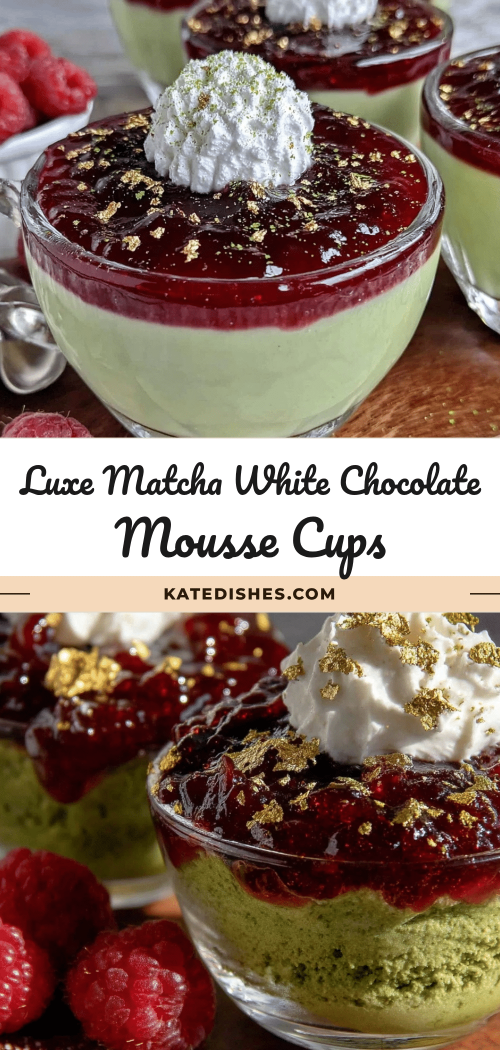 matcha white chocolate mousse cups recipe