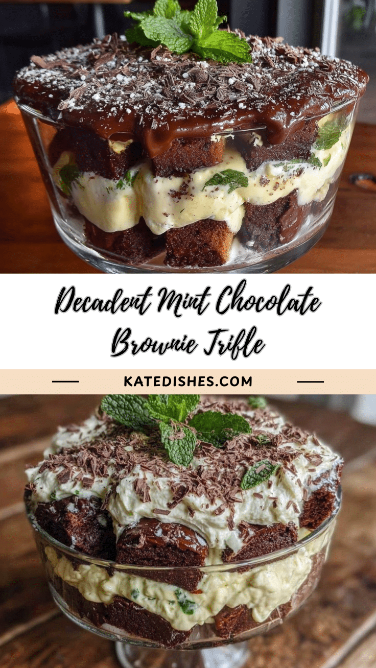 mint chocolate brownie trifle recipe