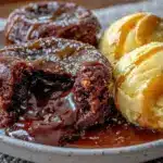 molten dark chocolate lava cake for two - featured image