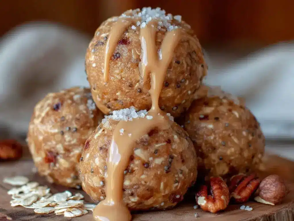 no-bake peanut butter oat energy balls - featured image