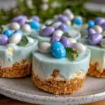 no bake robins egg cheesecake bites - featured image