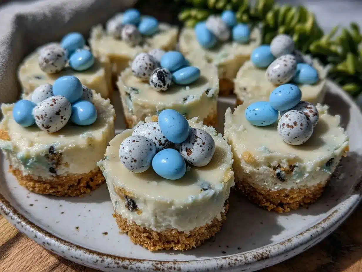 no bake robins egg cheesecake bites preparation steps