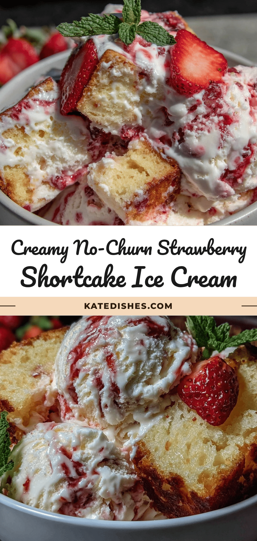 no-churn strawberry shortcake ice cream recipe