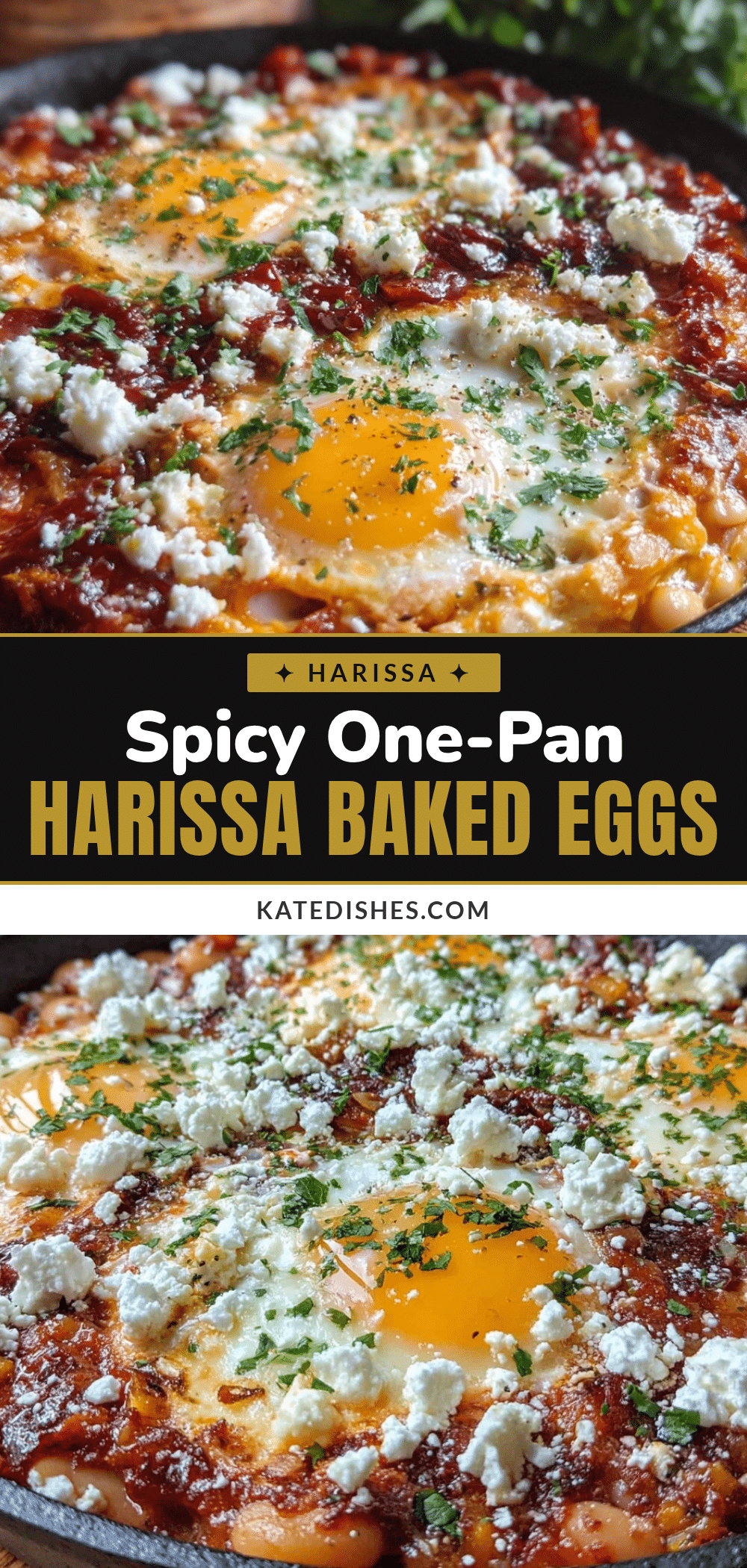 one-pan harissa baked eggs recipe