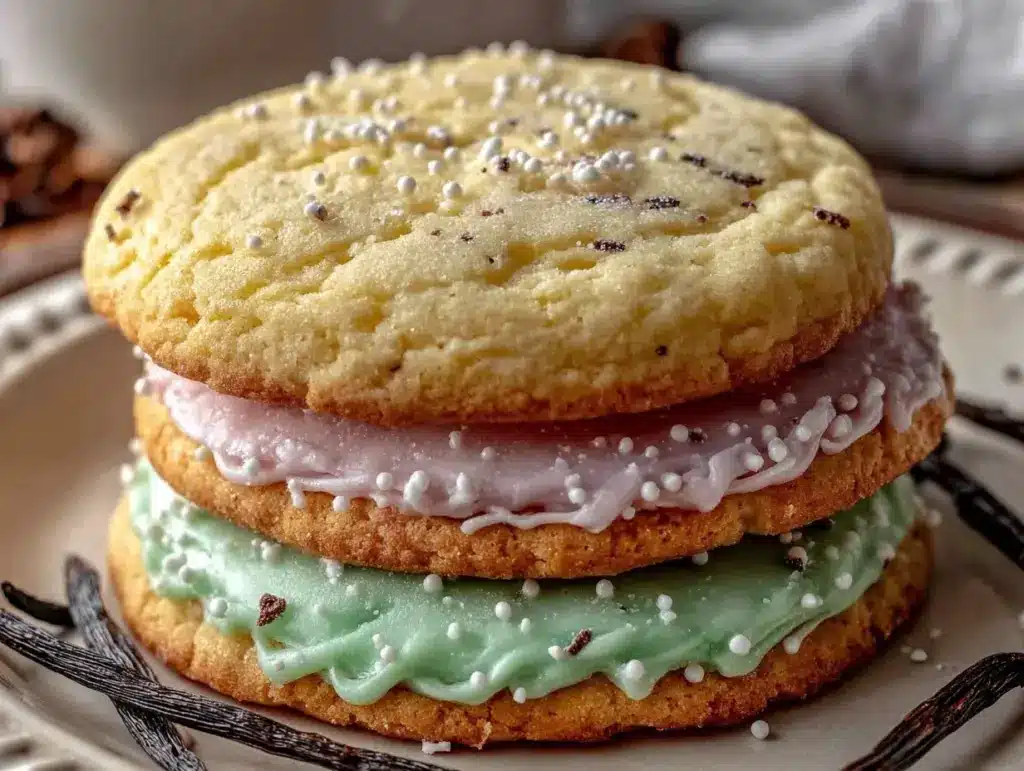 pastel vanilla bean sugar cookies - featured image
