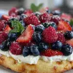 patriotic berry fruit pizza - featured image