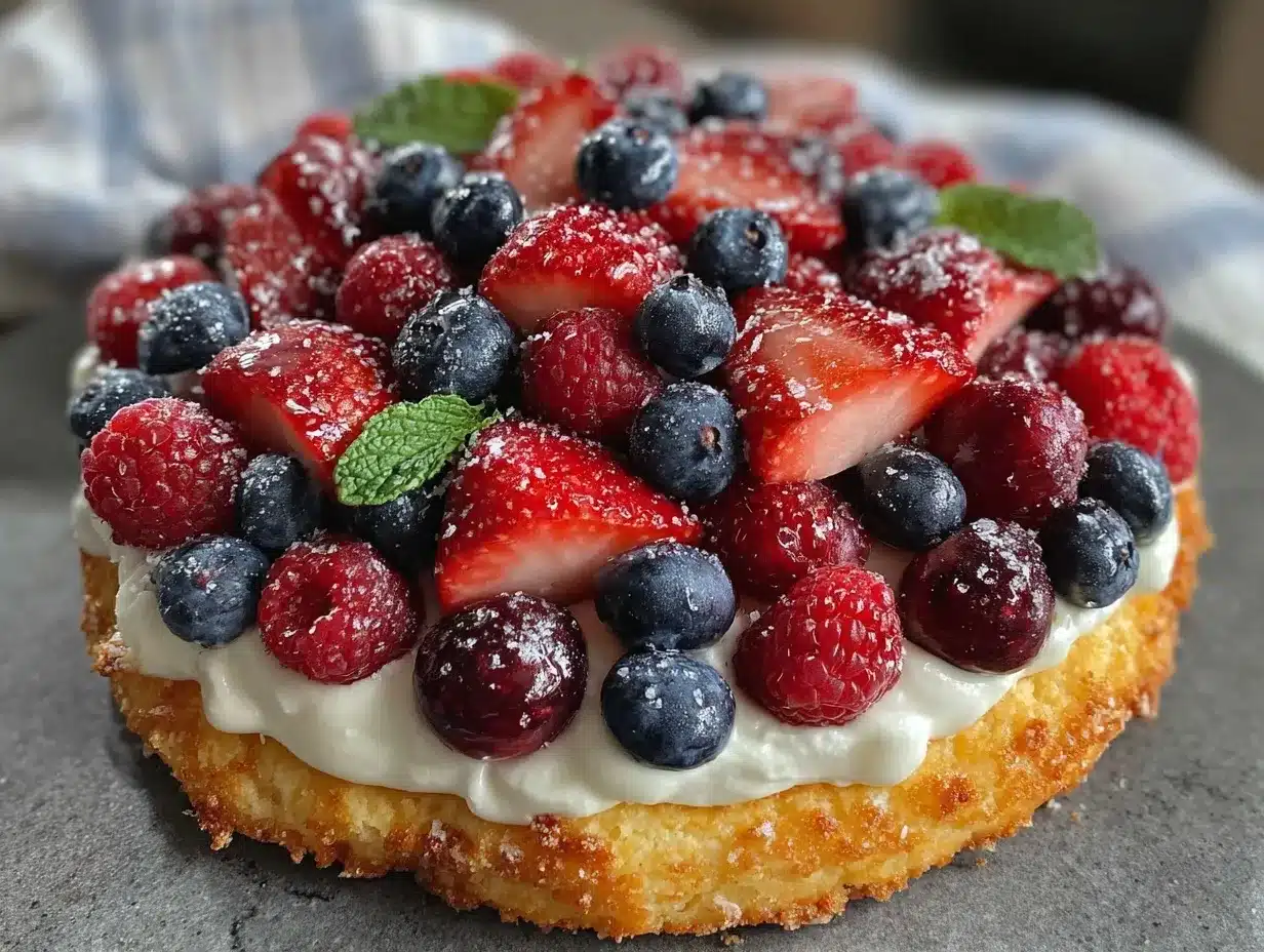 patriotic berry fruit pizza preparation steps
