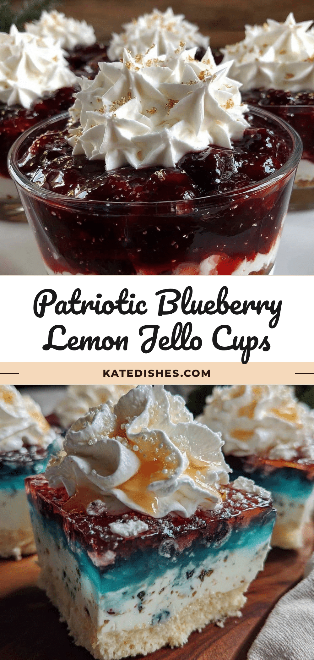 patriotic layered blueberry lemon jello cups recipe