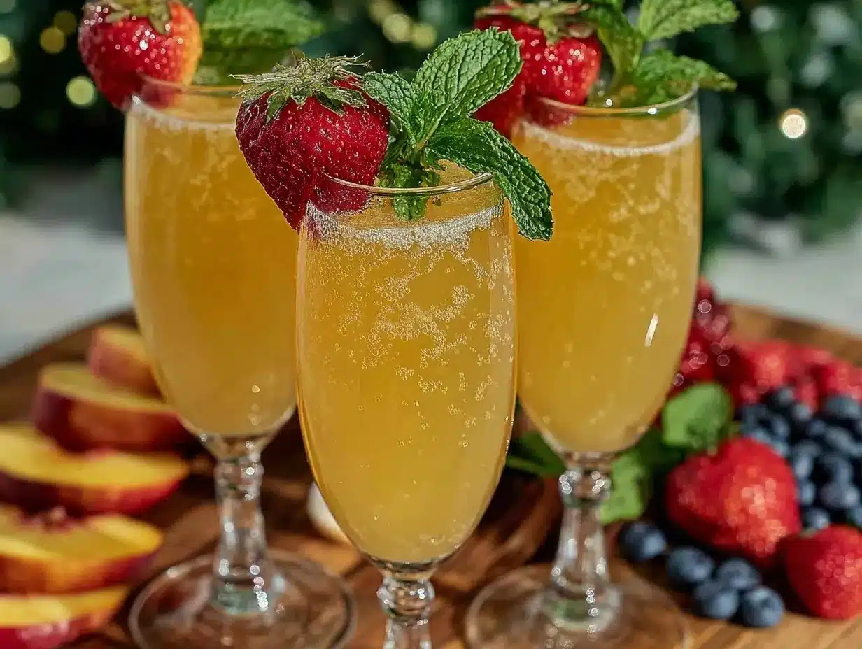 Peach Bellini Mimosa Bar preparation steps