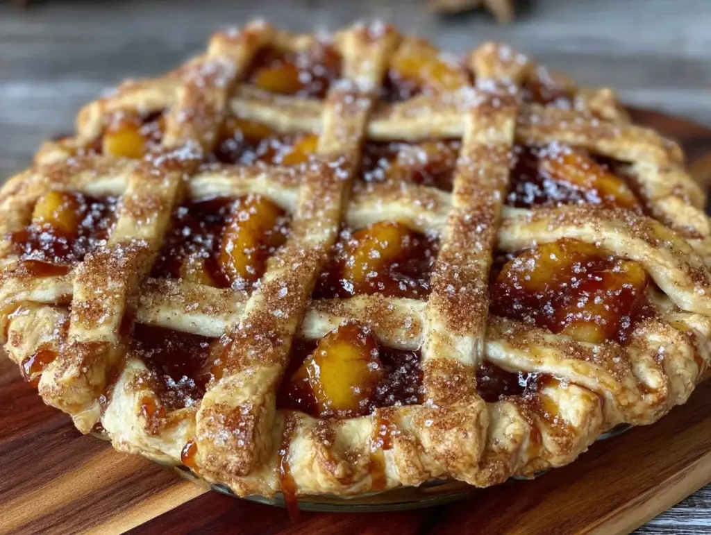 peach bourbon pie - featured image