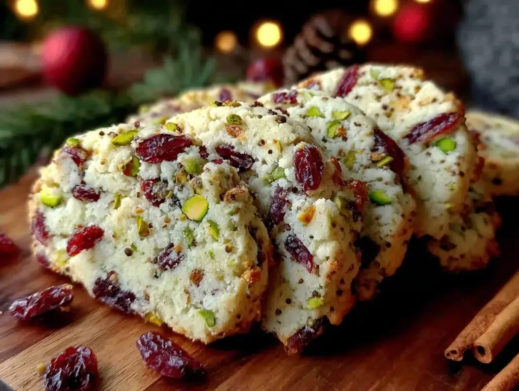 pistachio and cranberry icebox cookies - featured image