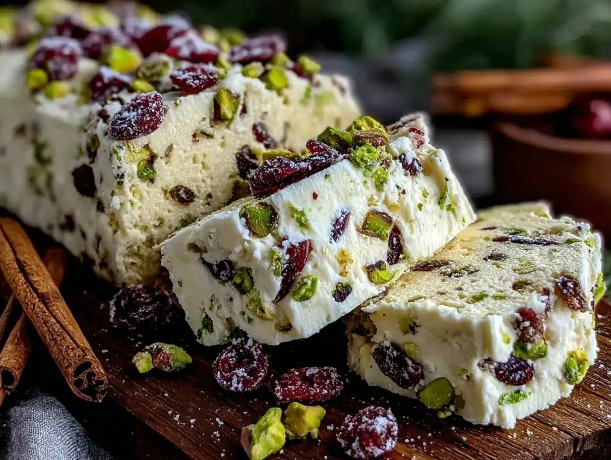 pistachio and cranberry icebox cookies preparation steps