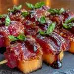prosciutto-wrapped melon skewers - featured image