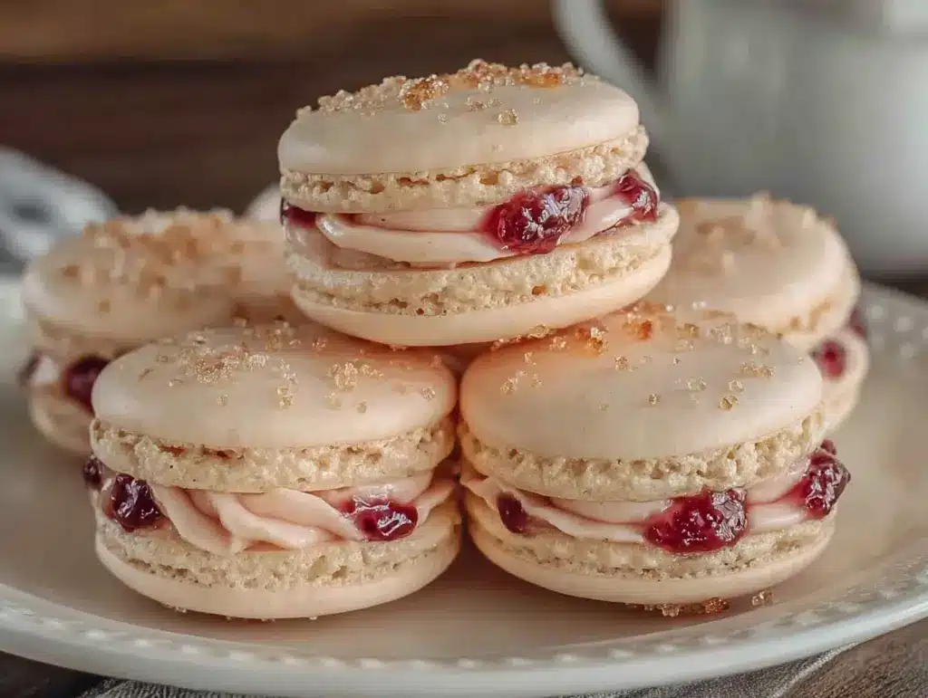 rose water raspberry macarons - featured image