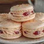 rose water raspberry macarons - featured image