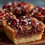 salted honey pecan pie bars - featured image