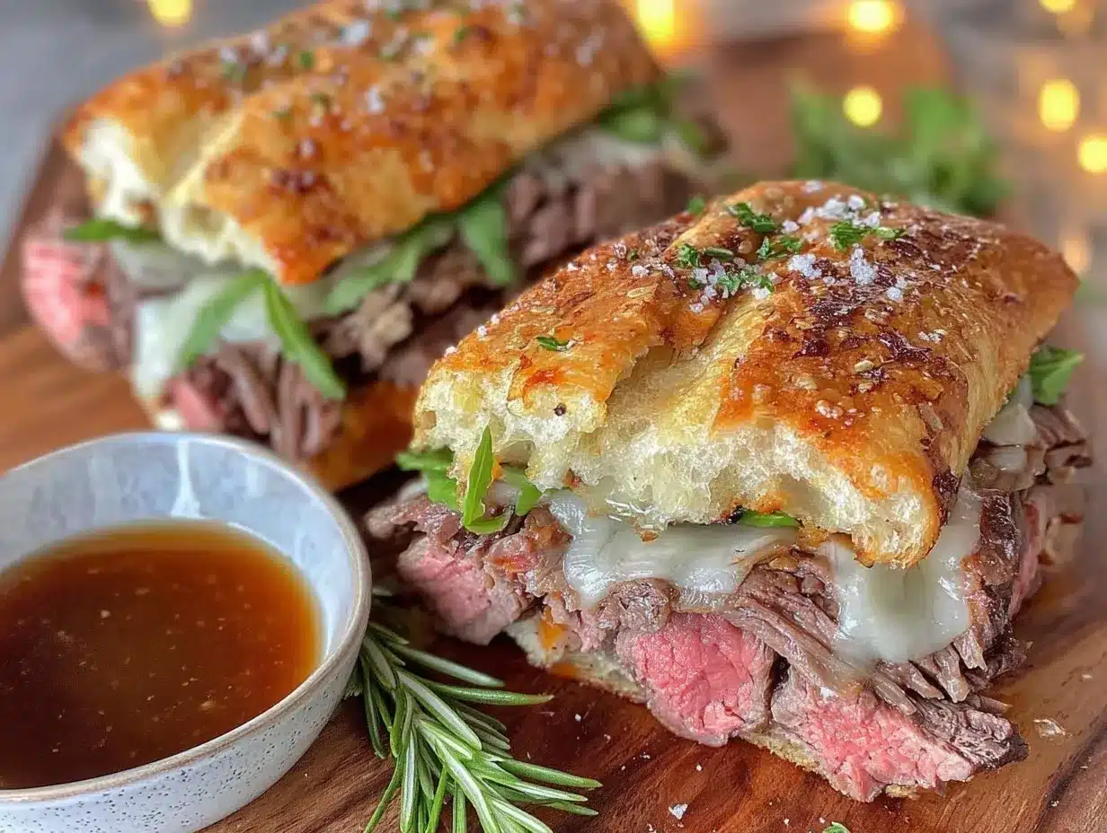 Savory French Dip Sandwich preparation steps