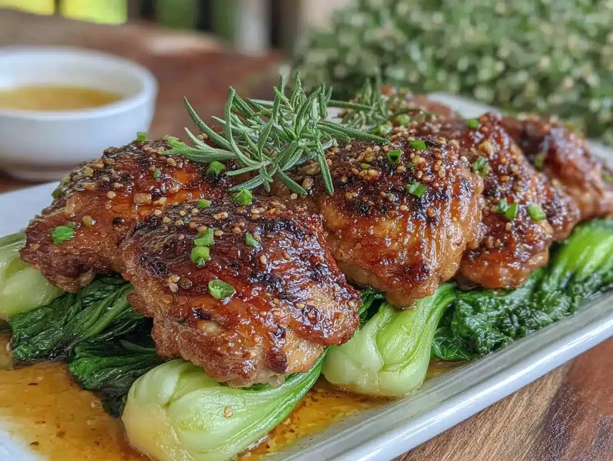 sheet pan soy glazed chicken and bok choy preparation steps