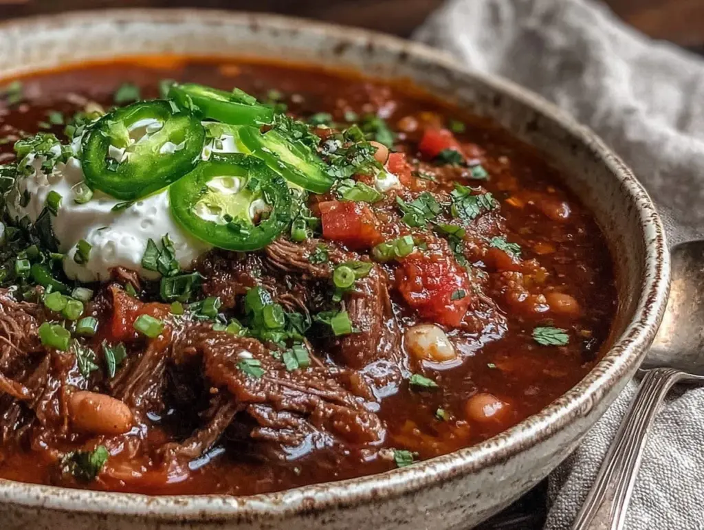 slow cooker beef chili - featured image