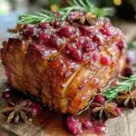 slow cooker cranberry orange glazed ham - featured image