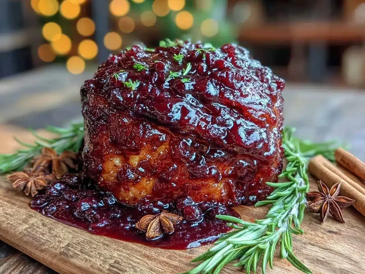 slow cooker cranberry orange glazed ham preparation steps