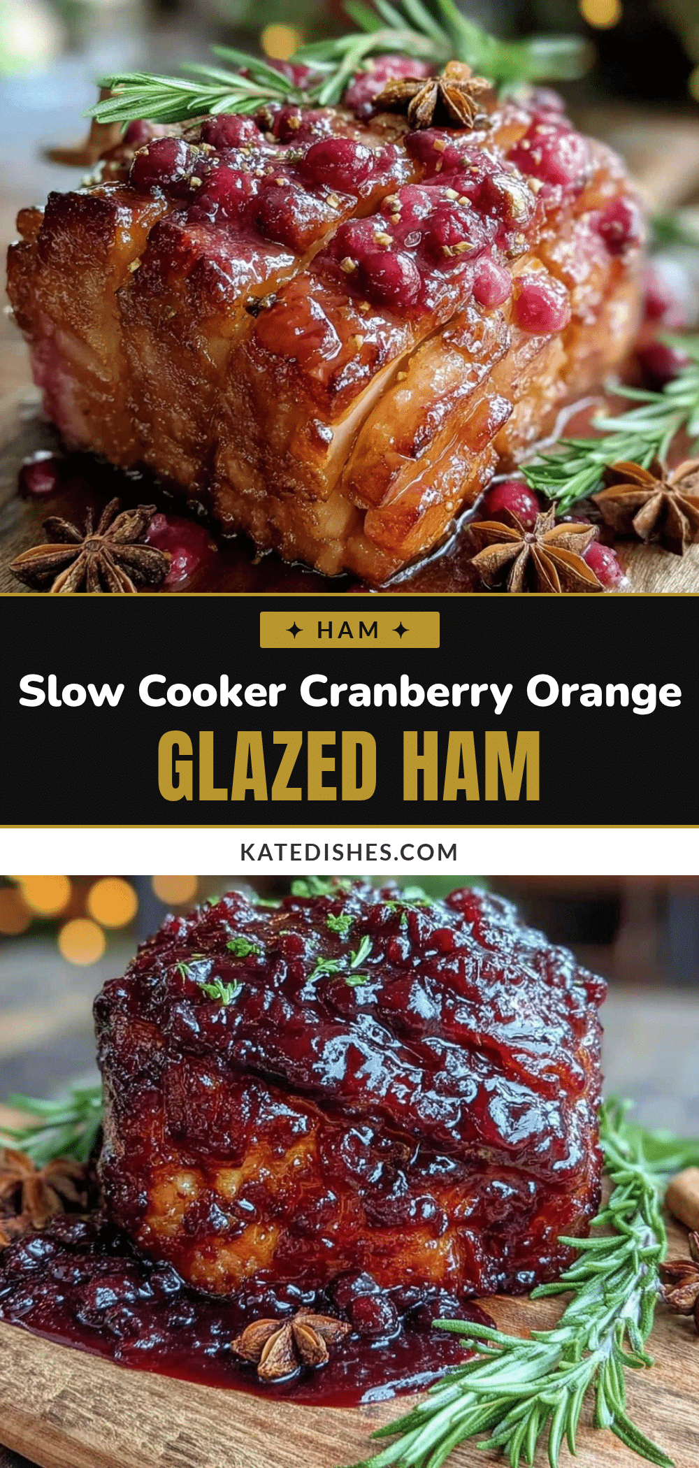 slow cooker cranberry orange glazed ham recipe