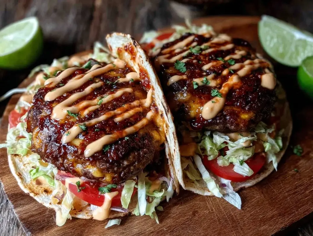 smash burger tacos - featured image