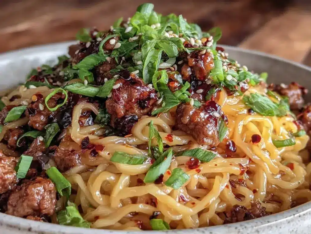 spicy dan dan noodles - featured image