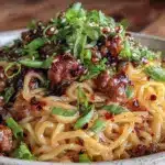 spicy dan dan noodles - featured image