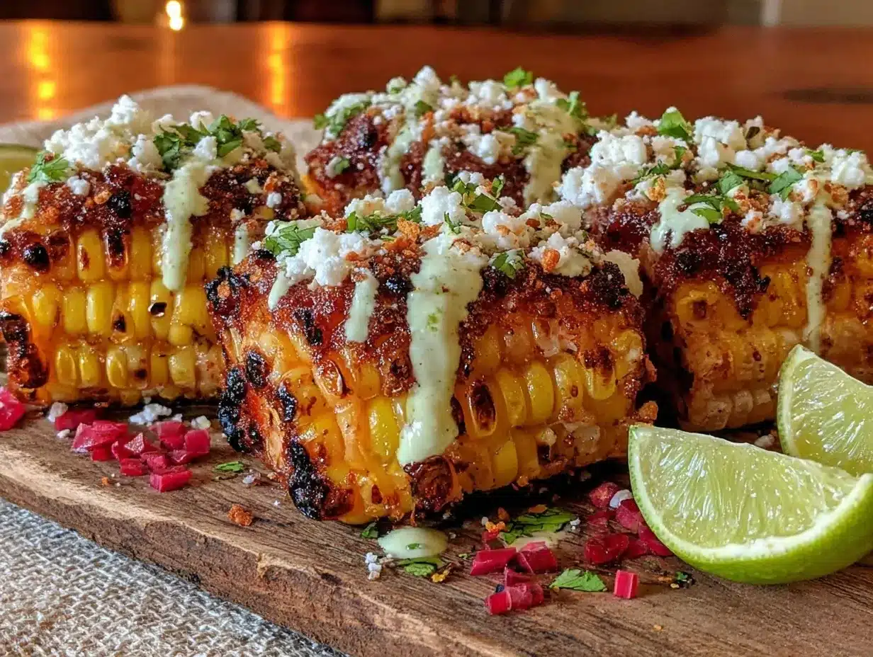 spicy honey butter grilled corn ribs preparation steps