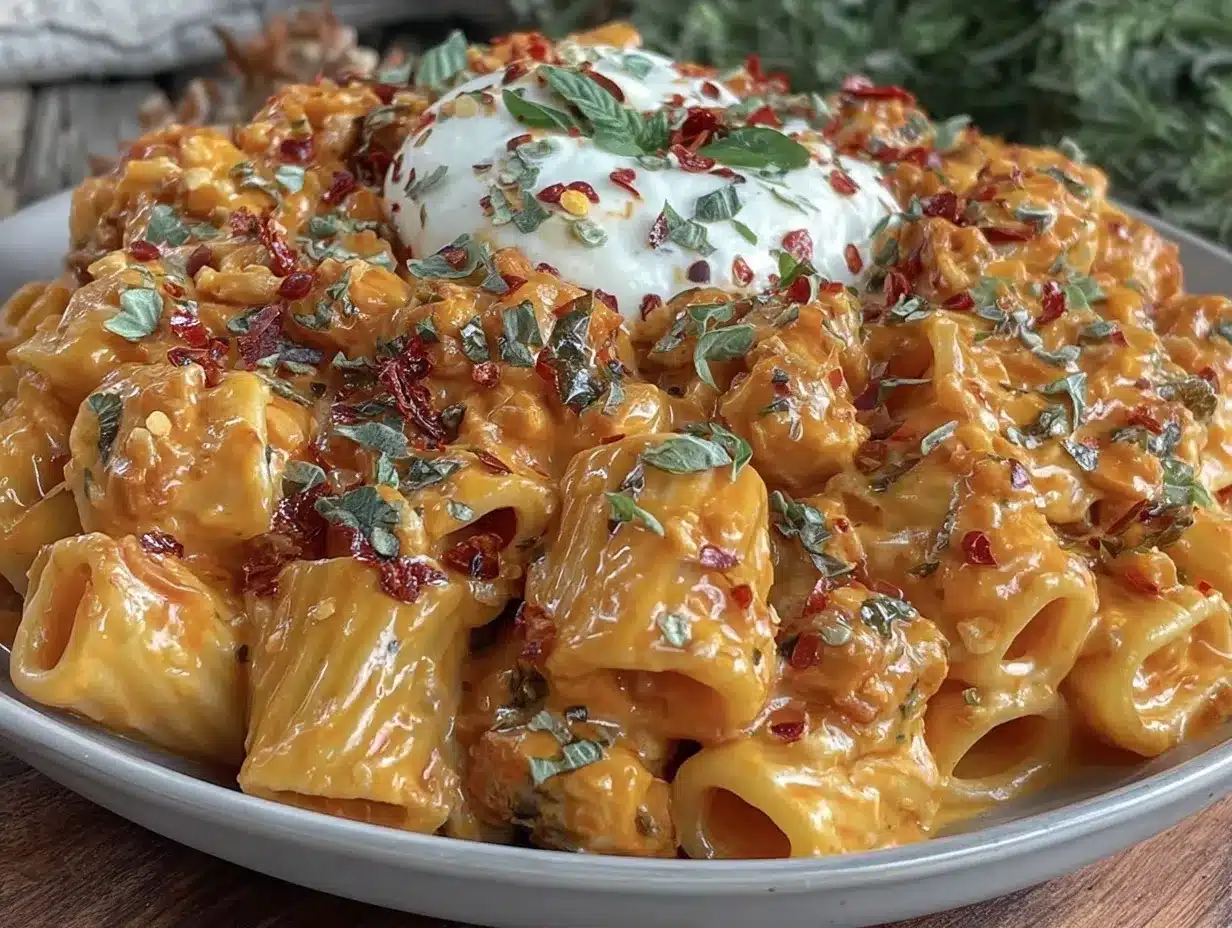 spicy vodka rigatoni preparation steps