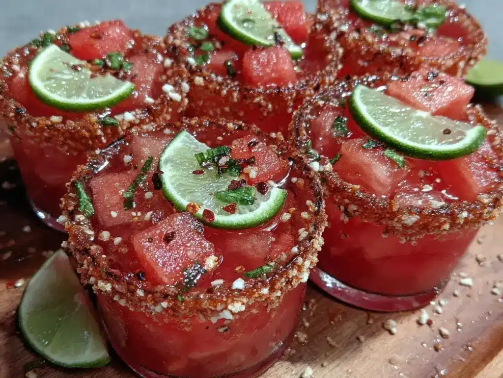 spicy watermelon michelada rim fruit cups - featured image