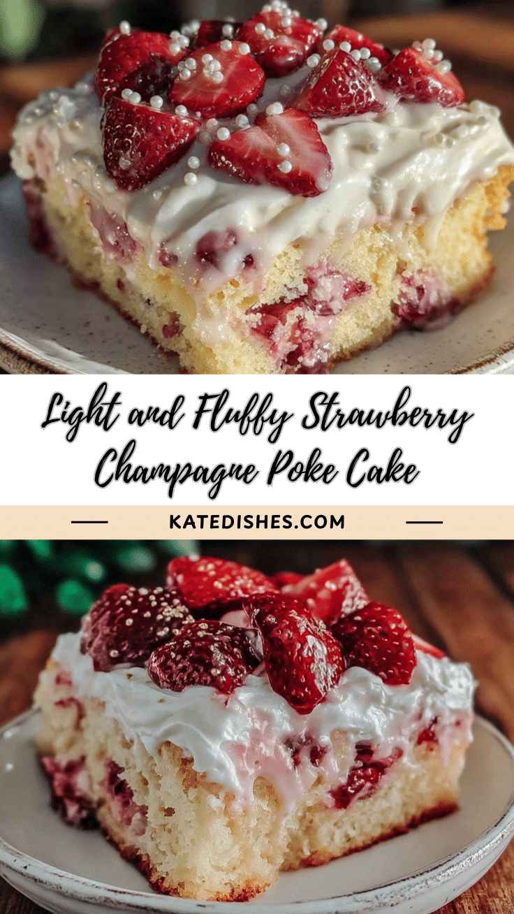 strawberry champagne poke cake recipe