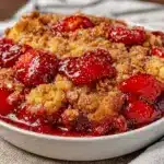 strawberry rhubarb crumble - featured image