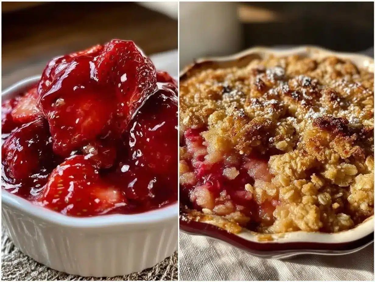 strawberry rhubarb crumble preparation steps