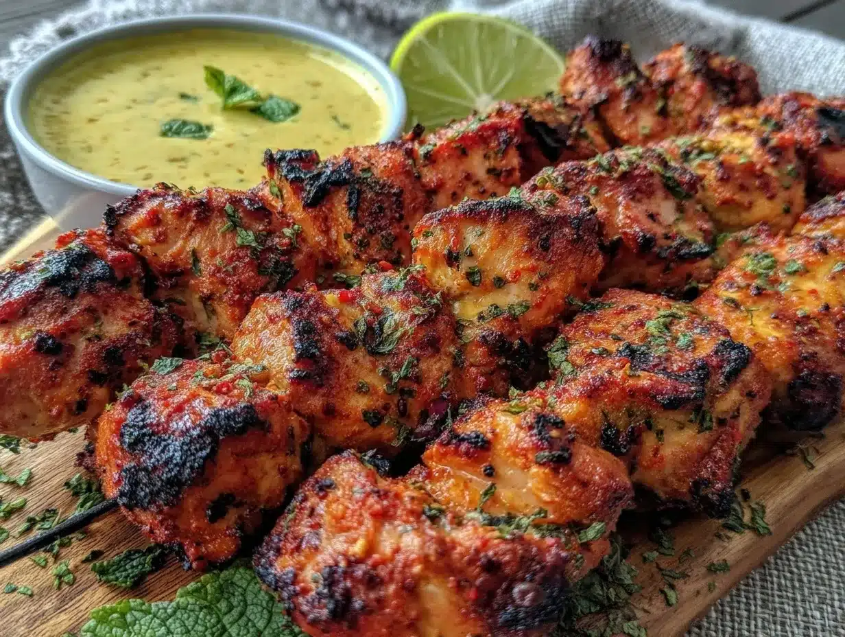 tandoori chicken skewers preparation steps
