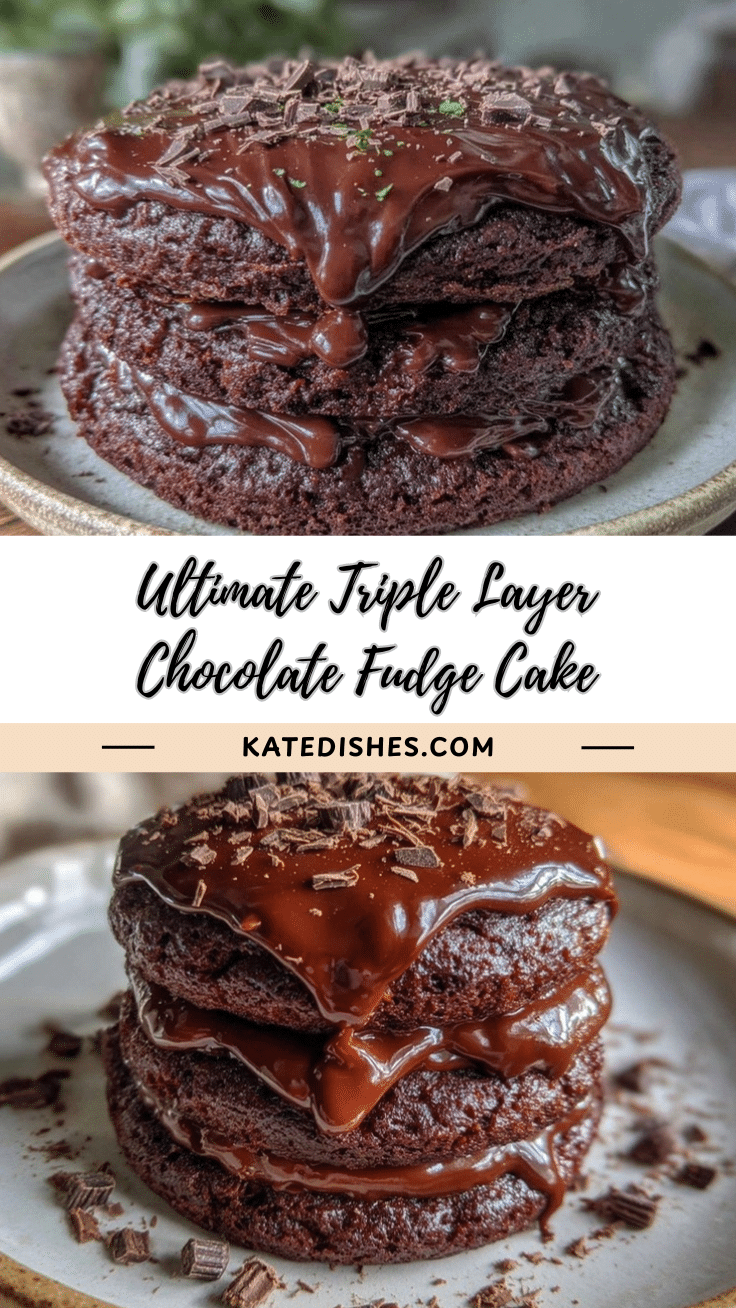triple layer chocolate fudge cake recipe