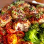 turkey meatball and veggie sheet pan meal prep - featured image