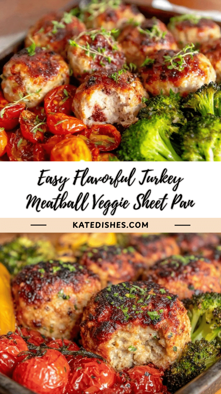 turkey meatball and veggie sheet pan meal prep recipe
