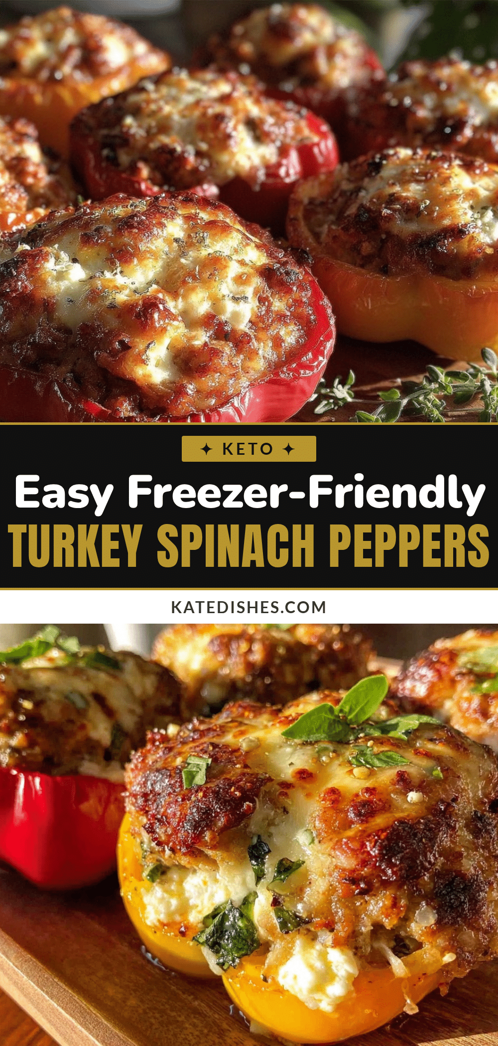 turkey spinach and feta stuffed peppers recipe